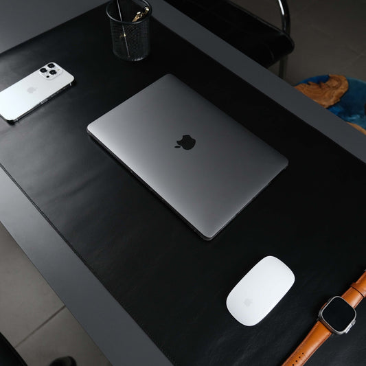 Black Leather, Premium Desk Pad