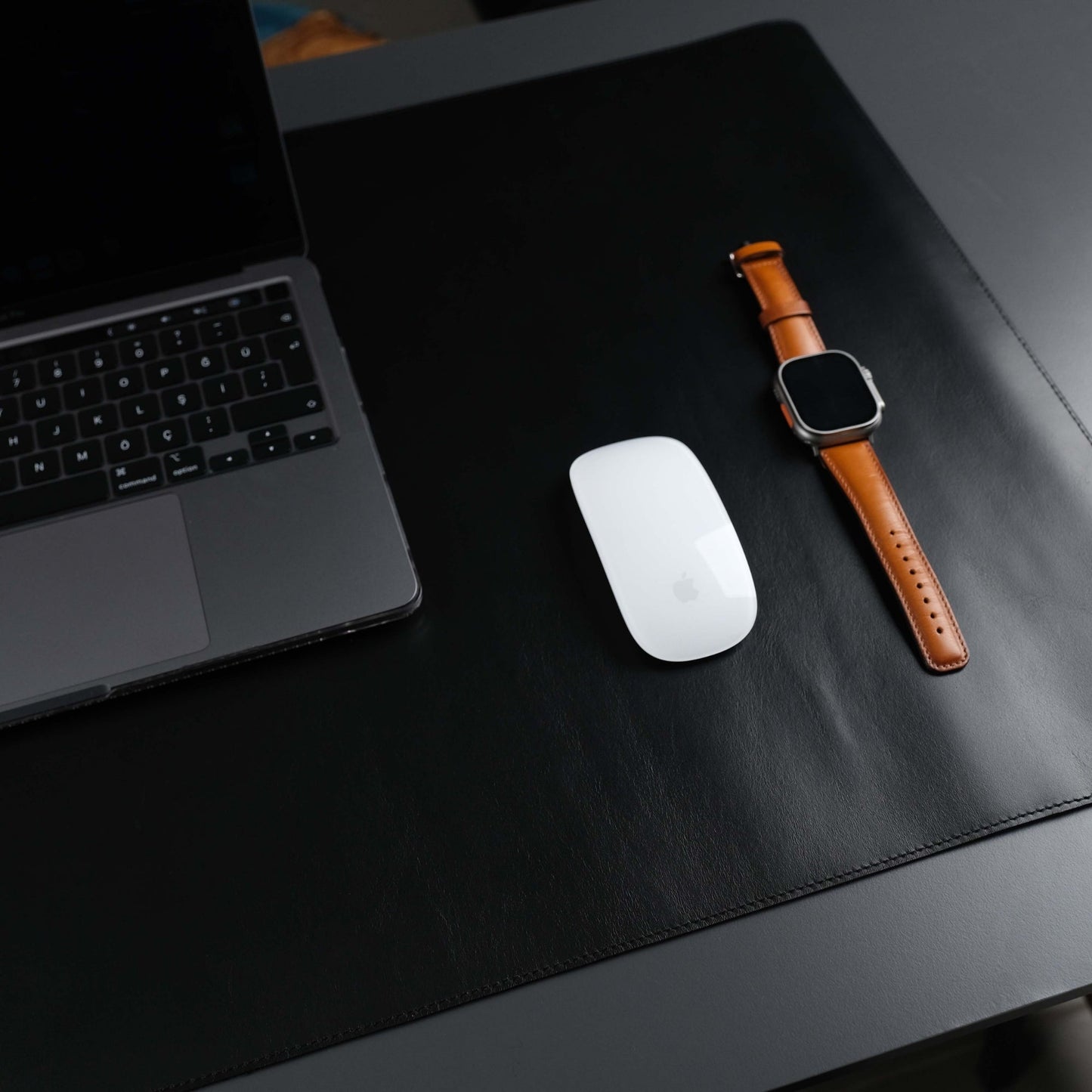 Black Leather, Premium Desk Pad
