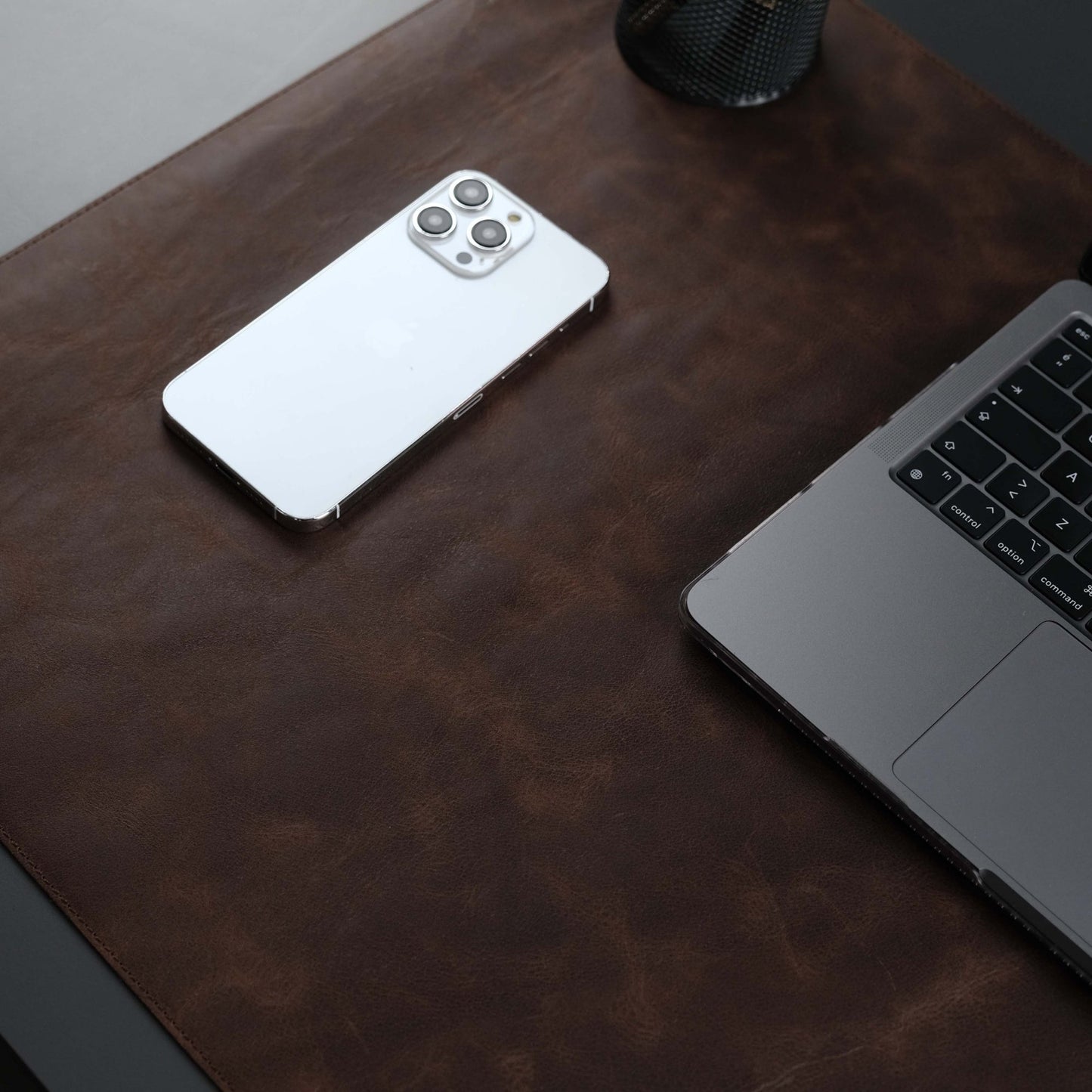 Dark Brown Leather, Premium Desk Pad