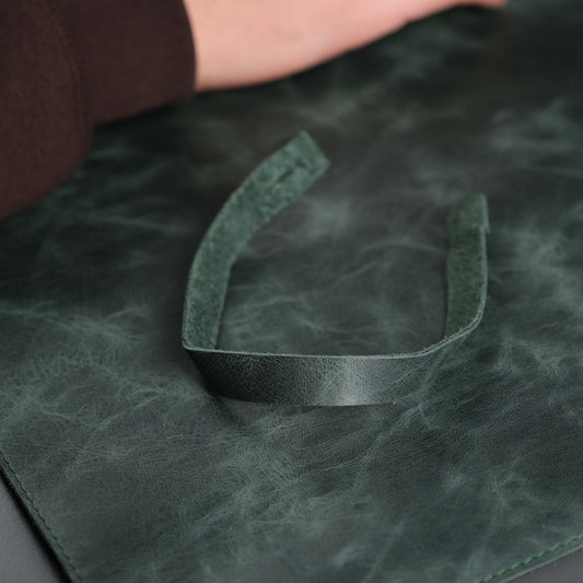 Dark Green Leather, Premium Desk Pad