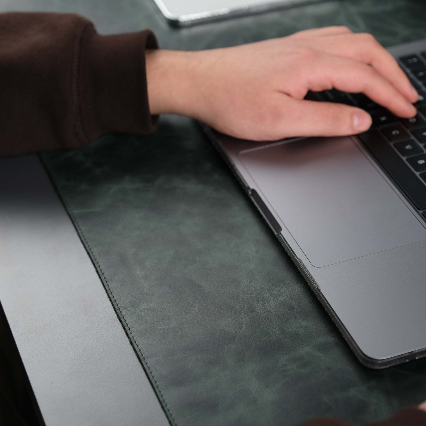 Dark Green Leather, Premium Desk Pad