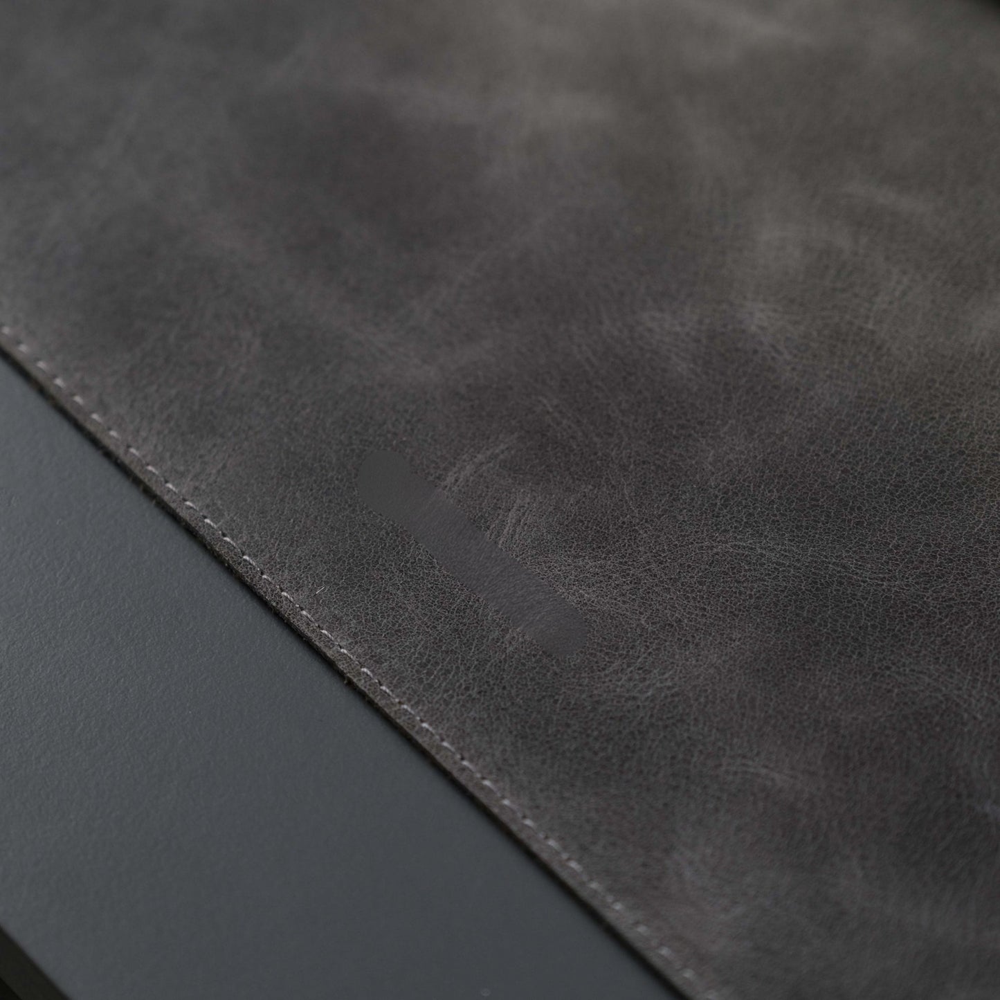 Grey Leather, Premium Desk Pad