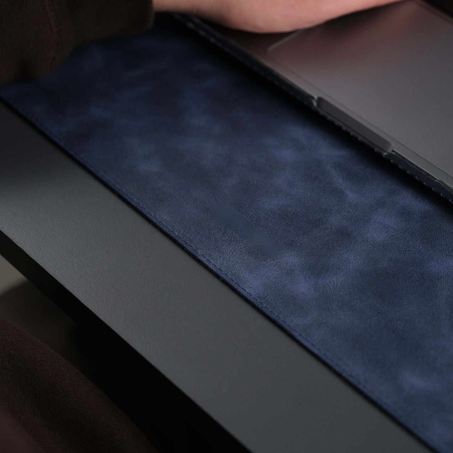 Navy Blue Leather, Premium Desk Pad