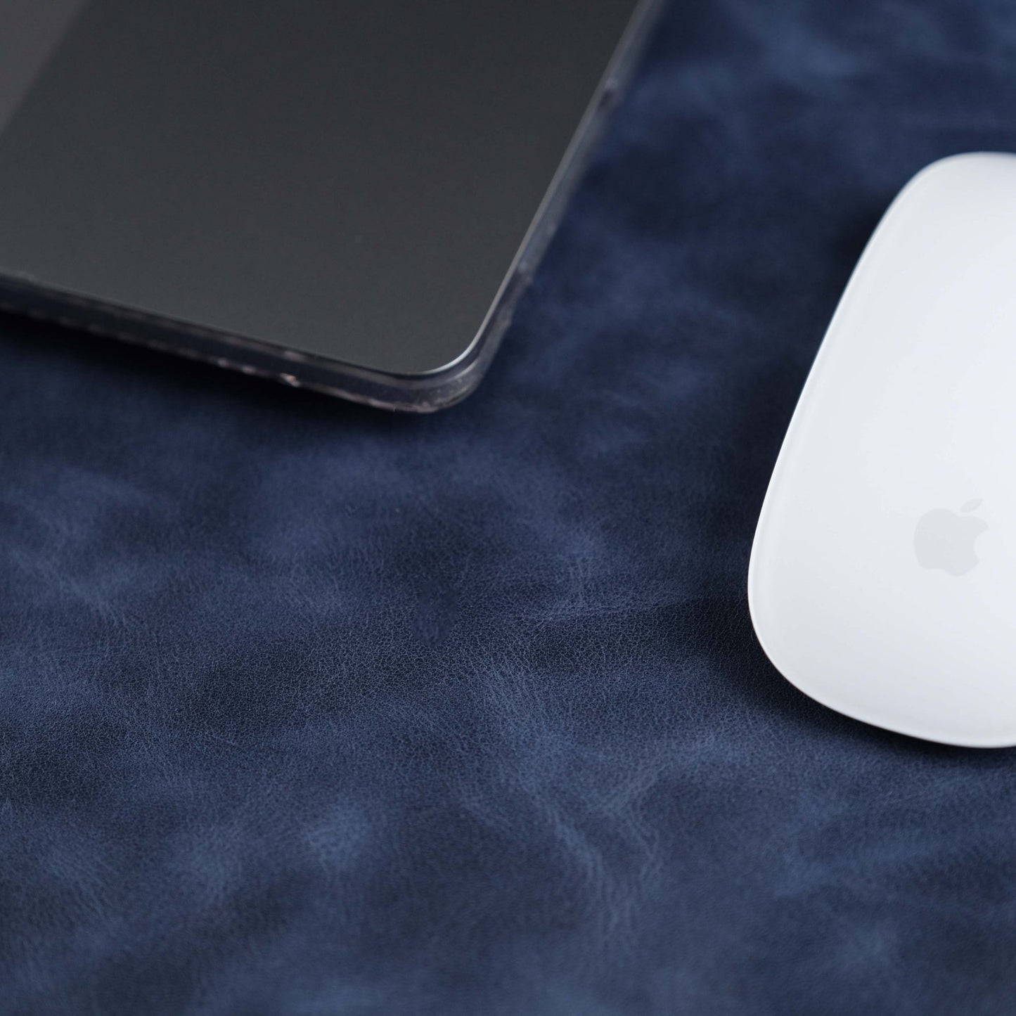 Navy Blue Leather, Premium Desk Pad