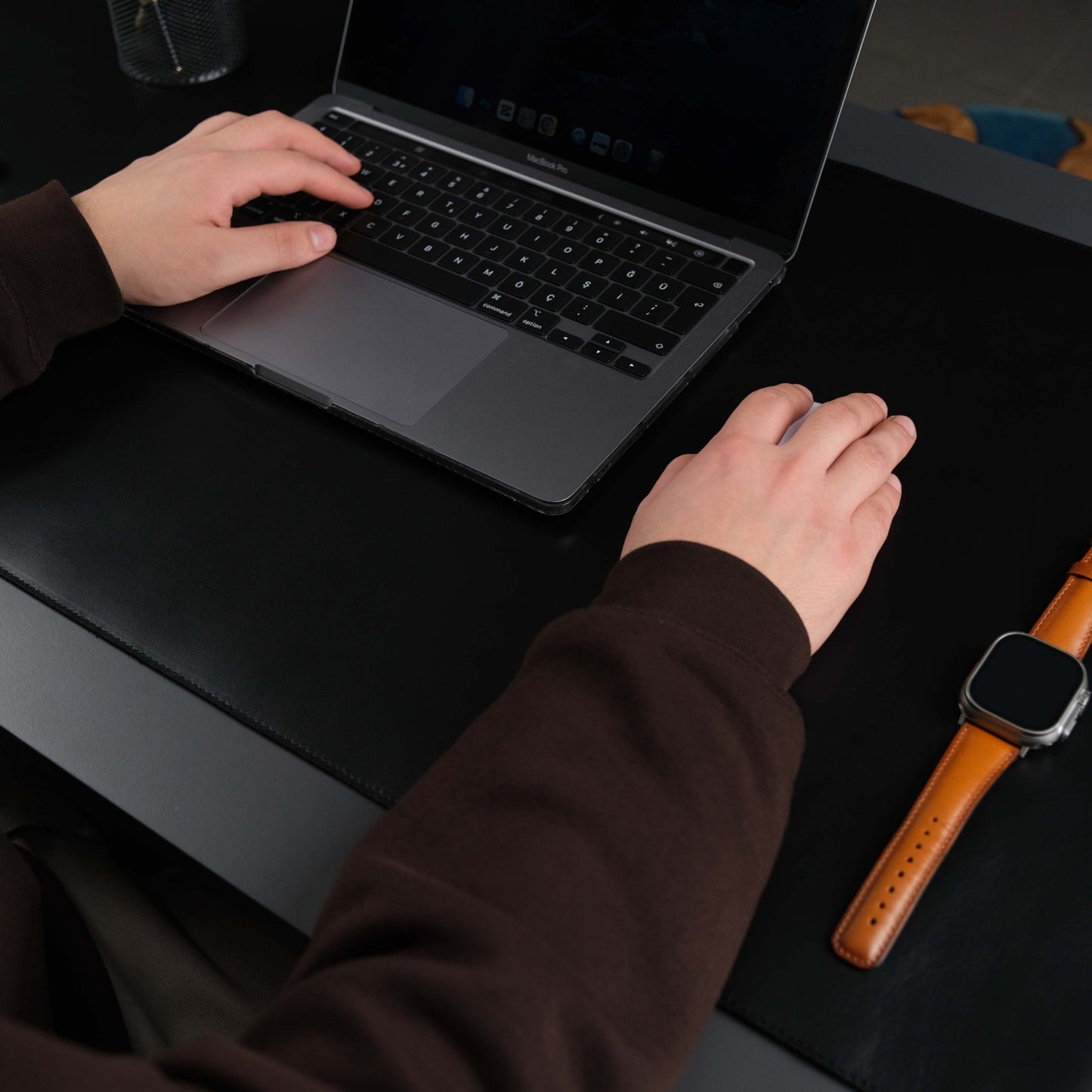 Black Leather, Premium Desk Pad